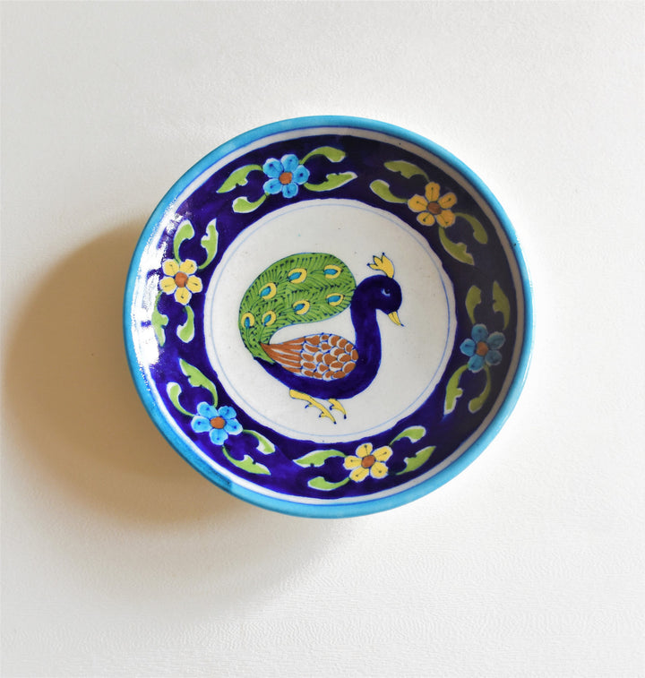 Peacock Wall Plate 6" - Bluepottery Collection